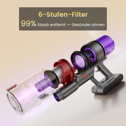 ISWEEPR X7 Akku-Staubsauger kabellos mit LED-Display, 600 W, 55 kPa