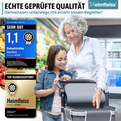 Heimfleiss Einkaufstrolley klappbar mit Kühlfach, 56 L, 50 kg