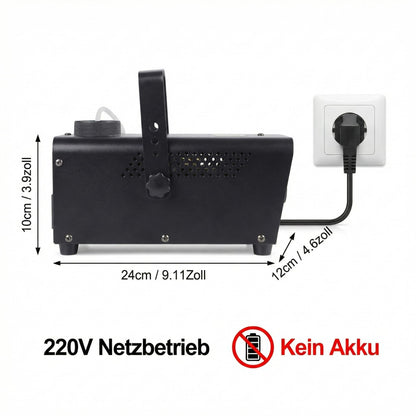 Katomi Nebelmaschine 500W Mini mit 8 RGB LEDs und Fernbedienung