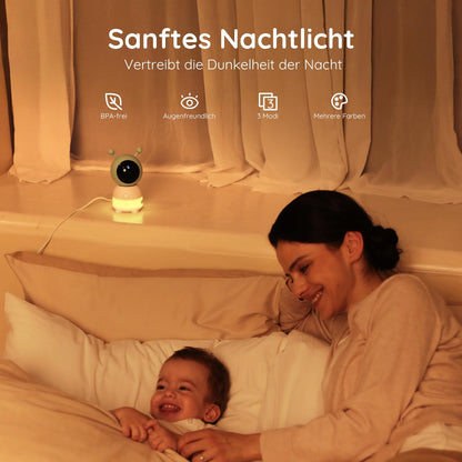 BOIFUN Baby 6T Babyphone mit Kamera, 2K, Nachtlicht und App
