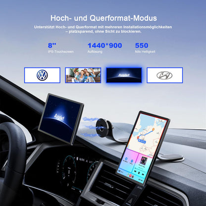 Avylet 8'' Tragbares Carplay Android Auto Display mit Rückfahrkamera