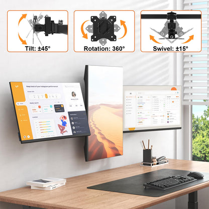 ErgoFix Triple Monitor Wandhalterung 17-32 Zoll - Schwarz