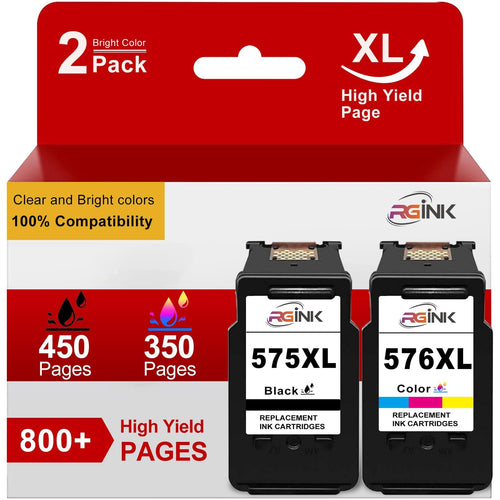 RGiNK 575XL 576XL Druckerpatronen Multipack für Canon TS3550i TR4750i, Patronen Schwarz und Farbe
