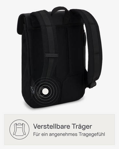 Kapten & Son Rucksack Fyn Classic All Black 11 L mit 14" Laptopfach