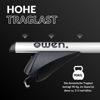 Owen Dachträger Universal 135 cm – Aluminium Relingträger bis 90 kg