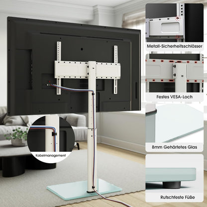 AOKCOS Universal TV Bodenständer 1.6m 43-85 Zoll – Weiss