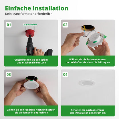 HOMEOW LED Einbaustrahler 20er Set, 7W 230V, 3 Farbtemperaturen, IP44