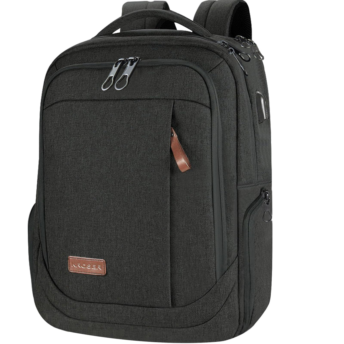 KROSER Laptop-Rucksack 17,3 Zoll wasserabweisend Business Daypack aus Poly-Gewebe mit USB-Anschluss