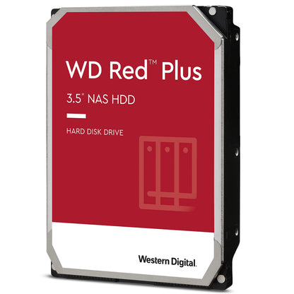 WD Red Plus interne Festplatte 6 TB für NAS Systeme. Rechteckige, silberne 3.5-Zoll SATA-III HDD. Dient als Datenspeicher für NAS-Systeme.