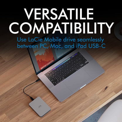 LaCie Mobile Drive Moon tragbare Festplatte 4TB silber
