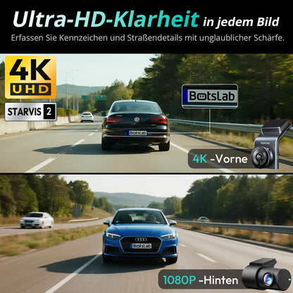 BOTSLAB G300H Plus 4K Dashcam vorne und hinten mit STARVIS 2 Sensor