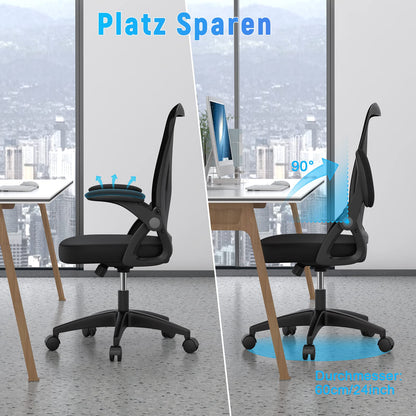 naspaluro Ergonomischer Bürostuhl – Netzbespannung, Schwarz