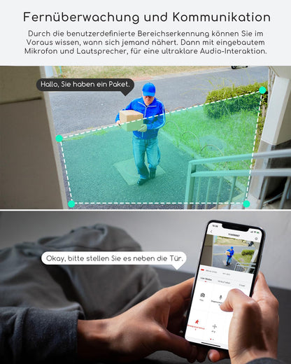 COOAU Q01 5MP Überwachungskamera Aussen mit Solarpanel und Akku
