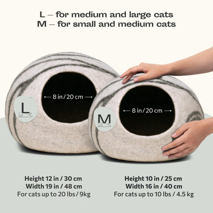 MEOWFIA 100% Merinowolle Katzenbett - Handgefilzt für Katzen