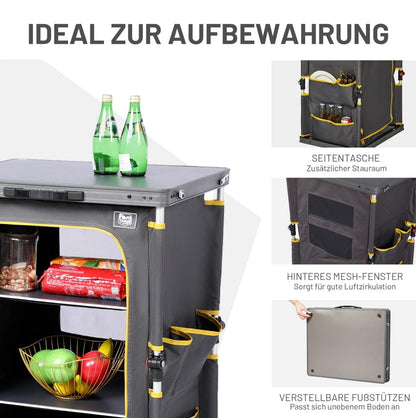 TIMBER RIDGE Campingschrank faltbar, Campingküche mit Tragetasche