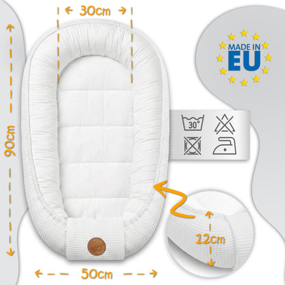 Totsy Baby Babynest Kokon 50x90 cm Baumwolle beige mit weissen Sternen