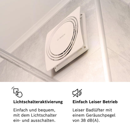 Bosch Leiser Badlüfter 1900 W125 – 125mm, Lichtschalter