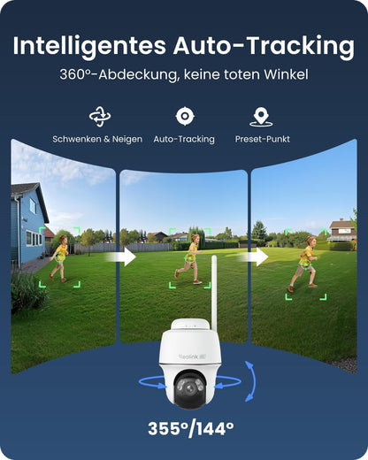 Reolink Argus PT Ultra 4K Solar Überwachungskamera Set mit Home Hub