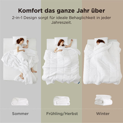 BEDSURE 4-Jahreszeiten-Steppdecke Set - 220x240 cm