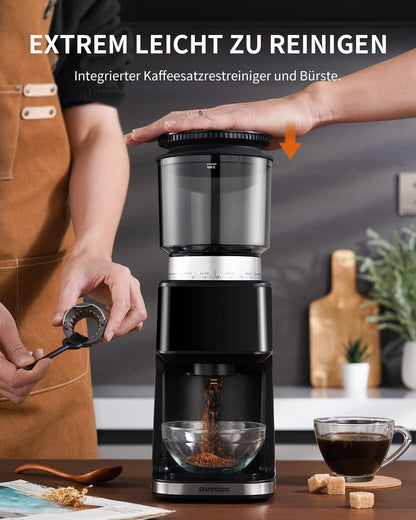SHARDOR Kaffeemühle Elektrisch - 51 Stufen, Kegelmahlwerk