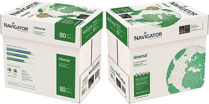 Navigator Universal-Papier A4 Kopierpapier 80g/m² – 10er Box. Weißes, rechteckiges A4-Papier zum Drucken und Kopieren von Dokumenten.