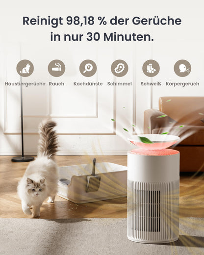 SwitchBot Luftreiniger mit App & Nachtlicht - CADR 400m³ bis 83m²