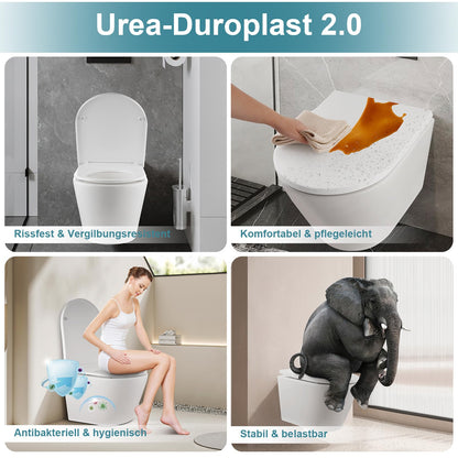 MEEJEE WC-Sitz D-Form mit Absenkautomatik, Duroplast, weiss