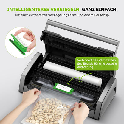 Bonsenkitchen Vakuumiergerät VS5100 mit Schneider und Beutelclip