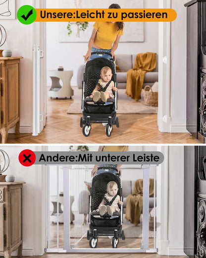 derimkcoa Treppenschutzgitter ausziehbar 0-140 cm weiss