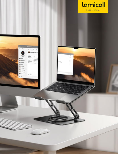 Lamicall Laptopständer 360° drehbar, faltbar, Aluminium, 10-17,3 Zoll