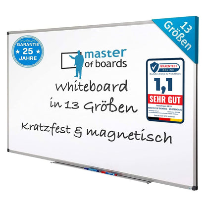 Master of Boards MOB Whiteboard 110x80 cm mit Alurahmen, magnetisch
