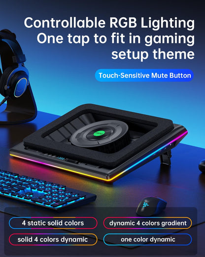 llano RGB Gaming Laptop Kühler - Turbo Lüfter 15-19''