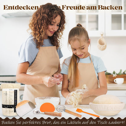 INNOCHEER Gärkörbchen Set, Sauerteig Starter Set mit Brotbackzubehör