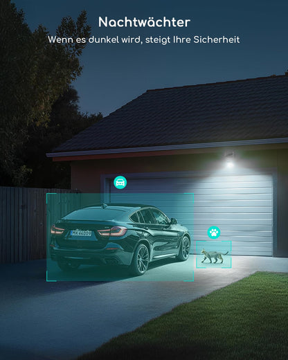 COOAU C8 PRO Überwachungskamera Aussen mit Solarpanel, 2K WLAN