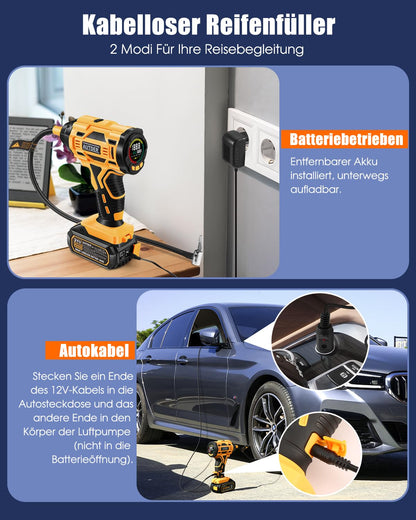 AUTDER AD380 Akku-Luftkompressor 180 PSI für Auto, Motorrad & Velo