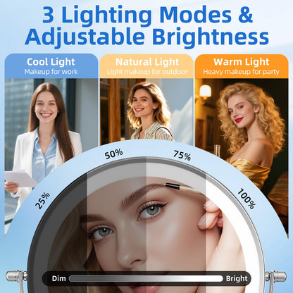 FUNTOUCH Kosmetikspiegel GD902 mit Licht, 1X/30X, Wandmontage