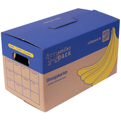 smiley pack Umzugskartons 25 Stück 600 x 328 x 340 mm bis 40 kg, zweiwellig und stapelbar