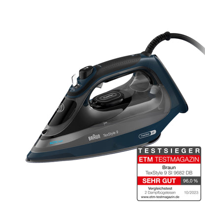 Braun TexStyle 9 SI9682 DB Dampfbügeleisen, FreeGlide 3D, dunkelblau