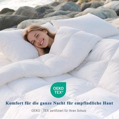 APSMILE Daunendecke 135x200 - Ganzjahres Medium Weiss