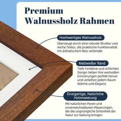 Frameo Digitaler WLAN Bilderrahmen 10.1 Zoll Walnussholz 32GB