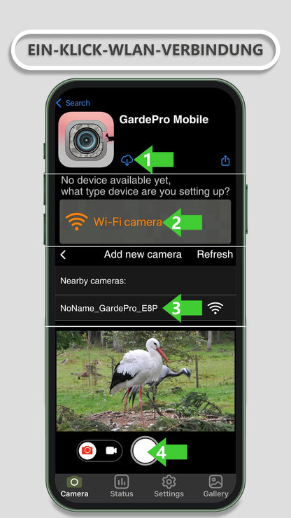 GardePro E8P Max Wildkamera mit WLAN, 64 MP, 1296P und Akku