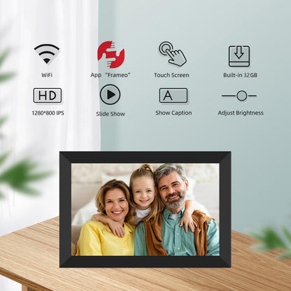 FRAMEO WLAN 32GB Digitaler Fotorahmen – 10,1 Zoll IPS Touchscreen