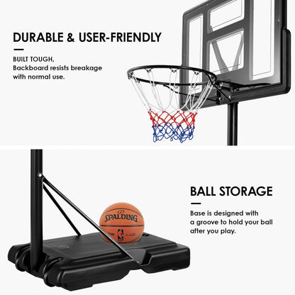 LIFERUN Basketballkorb Outdoor Verstellbar 230-305cm – 110x70cm