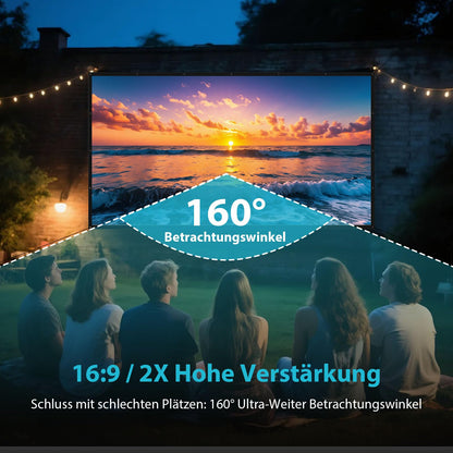 LEORFI Beamer Leinwand 150 Zoll Outdoor, 16:9, faltbar, waschbar