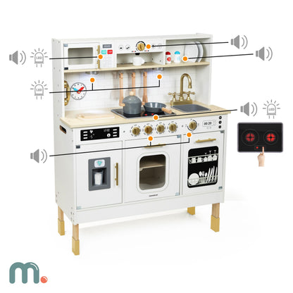 Mamabrum Holz-Kinderküche MAM155 mit LED, höhenverstellbar