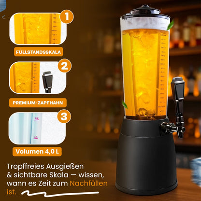 GOODS+GADGETS Biertower 4 Liter – Biersäule mit LED & Eiskühlung