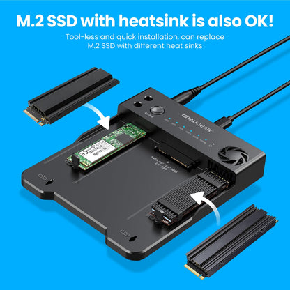 GRAUGEAR Bidirektionale Clone Station für M.2 & 2.5"/3.5" SSDs/HDDs