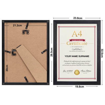Giftgarden Bilderrahmen A4 Schwarz, 12er-Set für Wand und Tisch