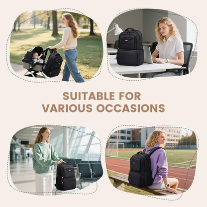 GOLF SUPAGS Lunch Rucksack mit Kühlfach, 16 Zoll Laptopfach, Schwarz