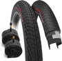 Fincci Fahrradreifen Set 20 x 1.75 (47-406) mit Schläuchen AV – schwarz, urbanes Profil, für BMX und Kinderfahrräder